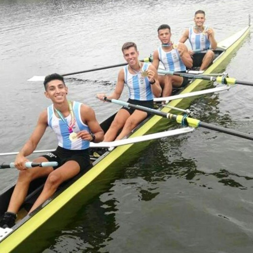 Felipe Modarelli con Argentina Campeon Sudamericano de Remo Junior 2018