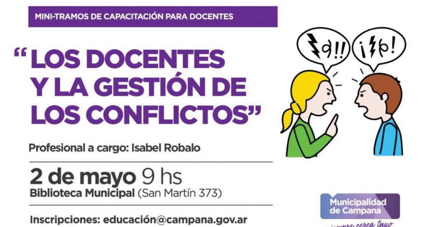 Comienzan los mini-tramos de capacitaci&oacute;n docente sobre la gesti&oacute;n de conflictos 