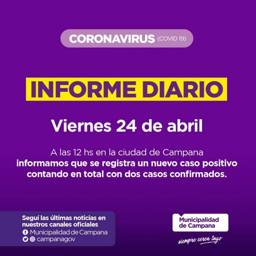 Informe emitido por la Secretar&iacute;a de Salud de la Municipalidad de Campana
