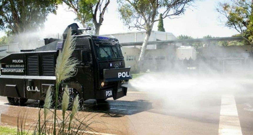 Municipio junto a la Polic&iacute;a de Seguridad Aeroportuaria realizar&aacute;n trabajos de desinfecci&oacute;n de la v&iacute;a p&uacute;blica 