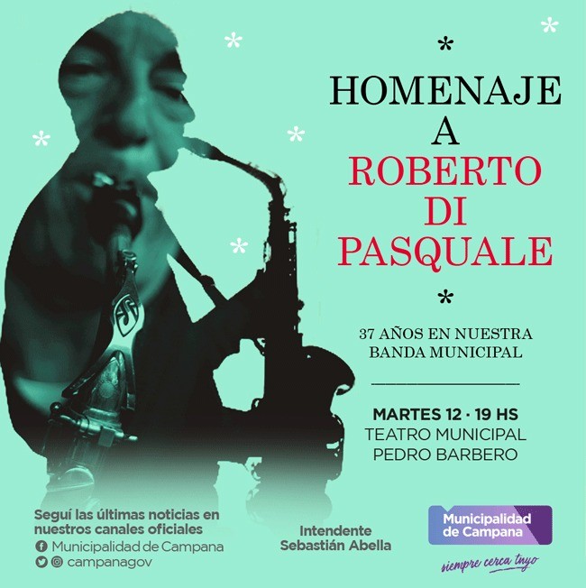 Se realizará un homenaje a Roberto Di Pasquale 