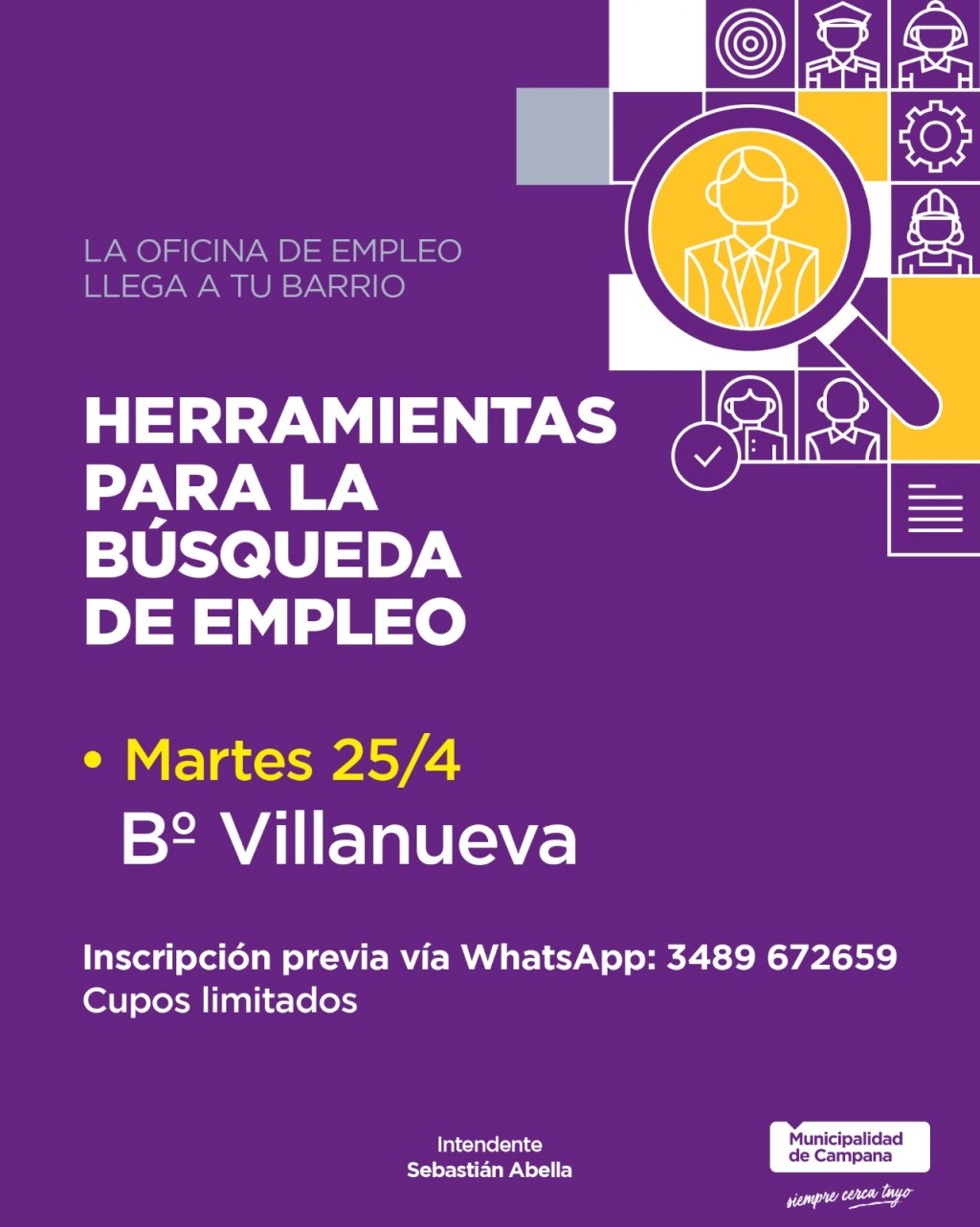 El Municipio brindará un taller de orientación laboral en Villanueva