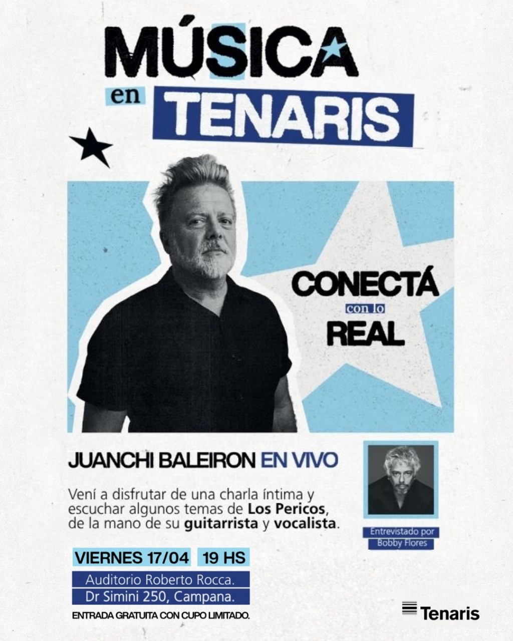 Juanchi Baleir&oacute;n, el protagonista de una nueva edici&oacute;n de M&uacute;sica en Tenaris