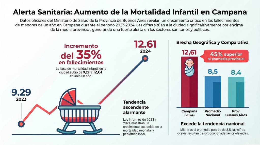 Preocupaci&oacute;n por el aumento de la mortalidad infantil en Campana: la tasa supera el promedio provincial