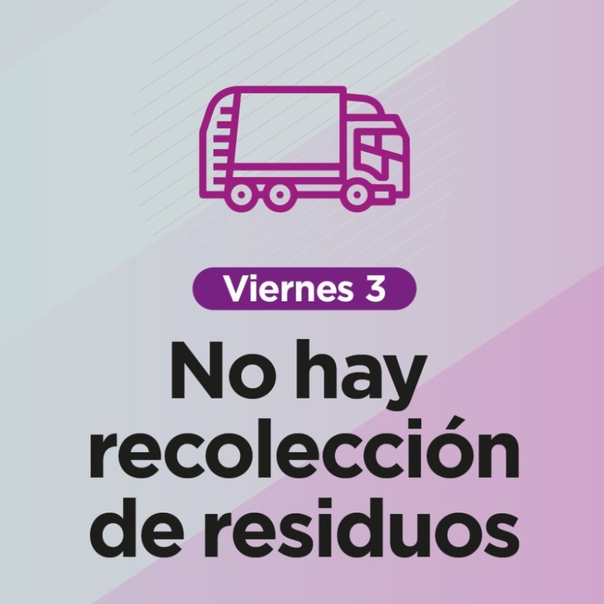 El Viernes Santo no habr&aacute; recolecci&oacute;n de residuos domiciliarios