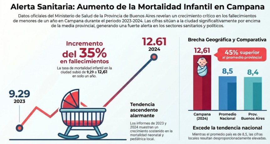 Preocupaci&oacute;n por el aumento de la mortalidad infantil en Campana: la tasa supera el promedio provincial