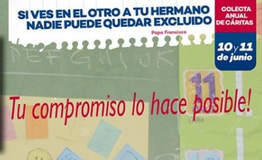 COLECTA ANUAL DE CARITAS: 10 y 11 DE JUNIO