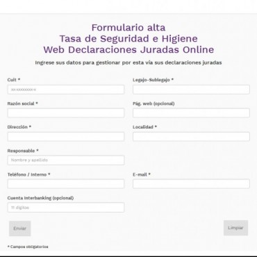 Tasa de Seguridad e Higiene: los contribuyentes pueden presentar declaraciones juradas a trav&eacute;s de un portal web