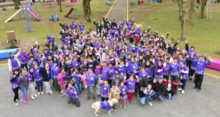 Los Voluntarios de Tenaris renovaron la plaza del barrio San Jacinto de Campana