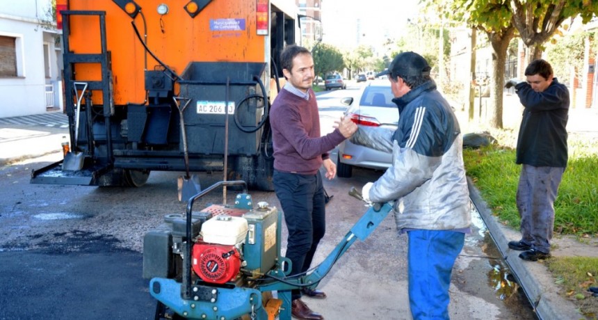 Se repar&oacute; el bache de 9 de Julio y Las Heras