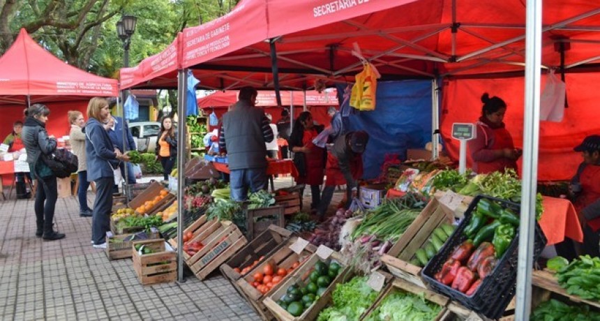 Por el feriado, la Feria de Productores Locales estará mañana en la plaza España