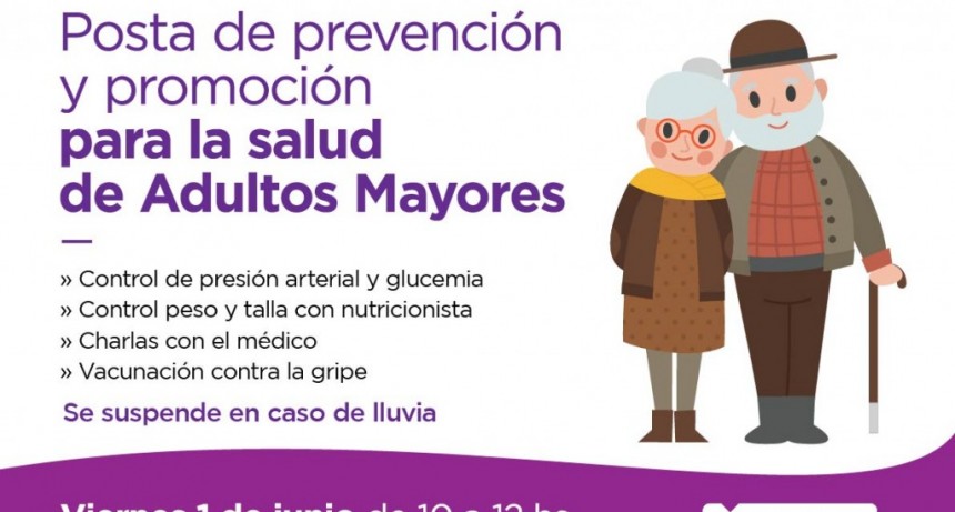 El viernes habr&aacute; una posta sanitaria en Santa Florentina para adultos mayores