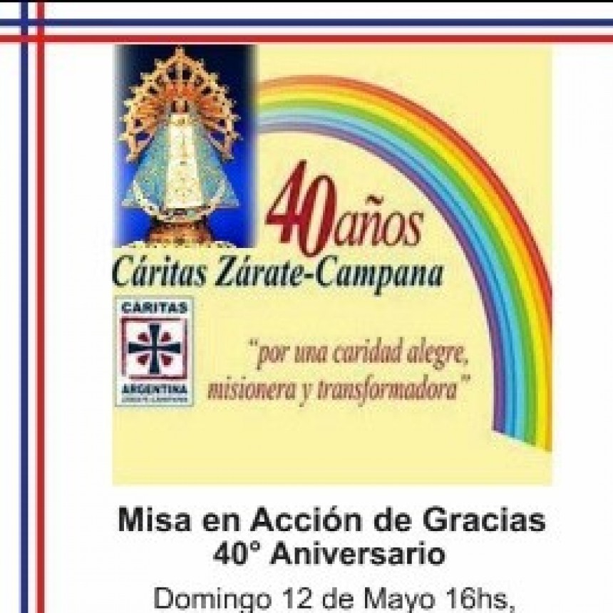 Se cumplen 40 a&ntilde;os de C&aacute;ritas Z&aacute;rate-Campana