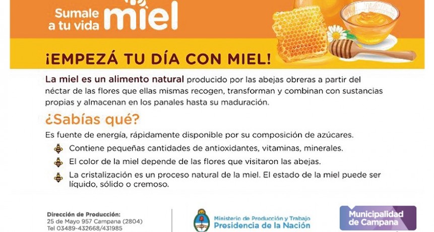 Campana adhiere a la &ldquo;Semana de la Miel&rdquo;