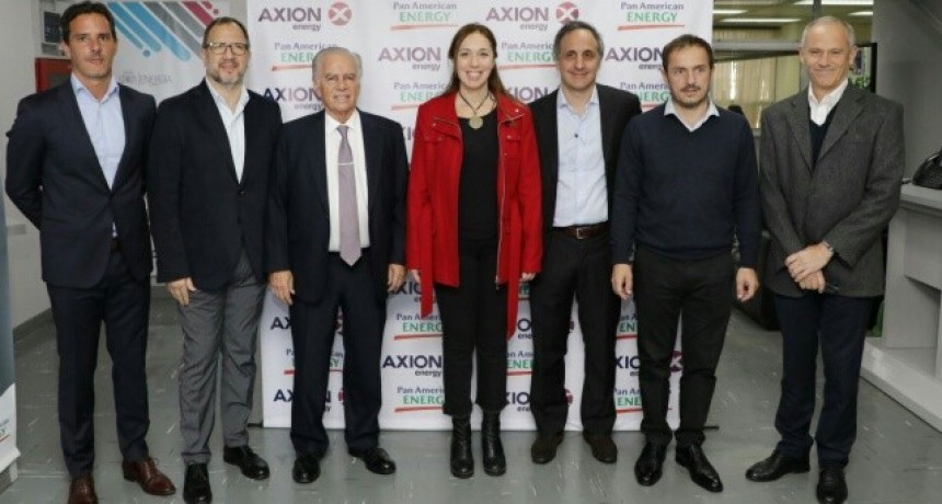 Mar&iacute;a Eugenia Vidal visit&oacute; la refiner&iacute;a de AXION energy en Campana 