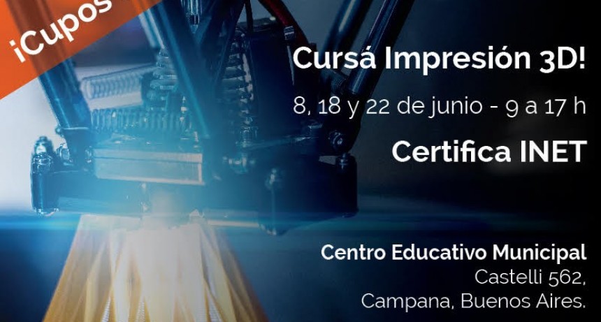 Se dictar&aacute; un curso gratuito de impresi&oacute;n 3D para docentes