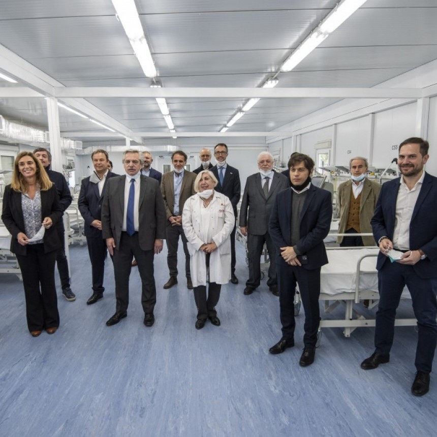 Kicillof acompa&ntilde;&oacute; al Presidente en su visita al nuevo Hospital Modular de Almirante Brown