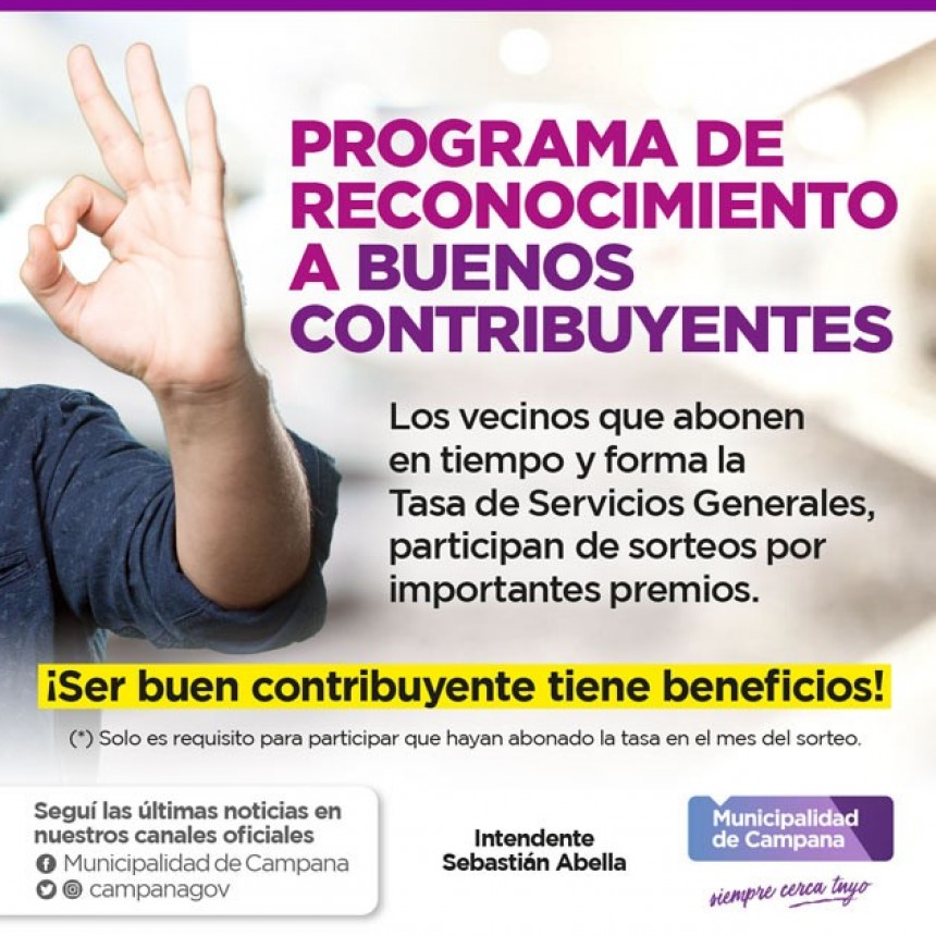 En mayo se realizará el primer sorteo del programa que reconoce a los contribuyentes 