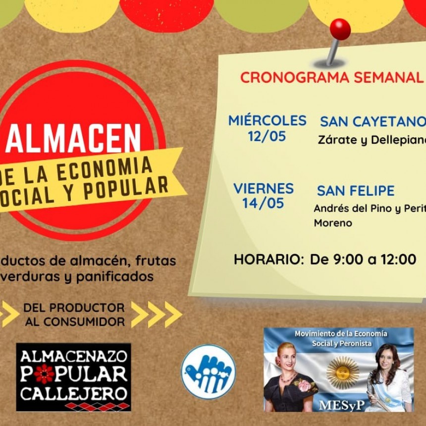 Nuevo cronograma para los Almacenes Itinerantes