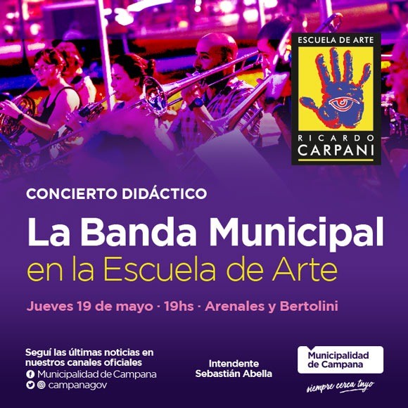 En la Escuela de Arte, la Banda Municipal de Música brindará un concierto didáctico