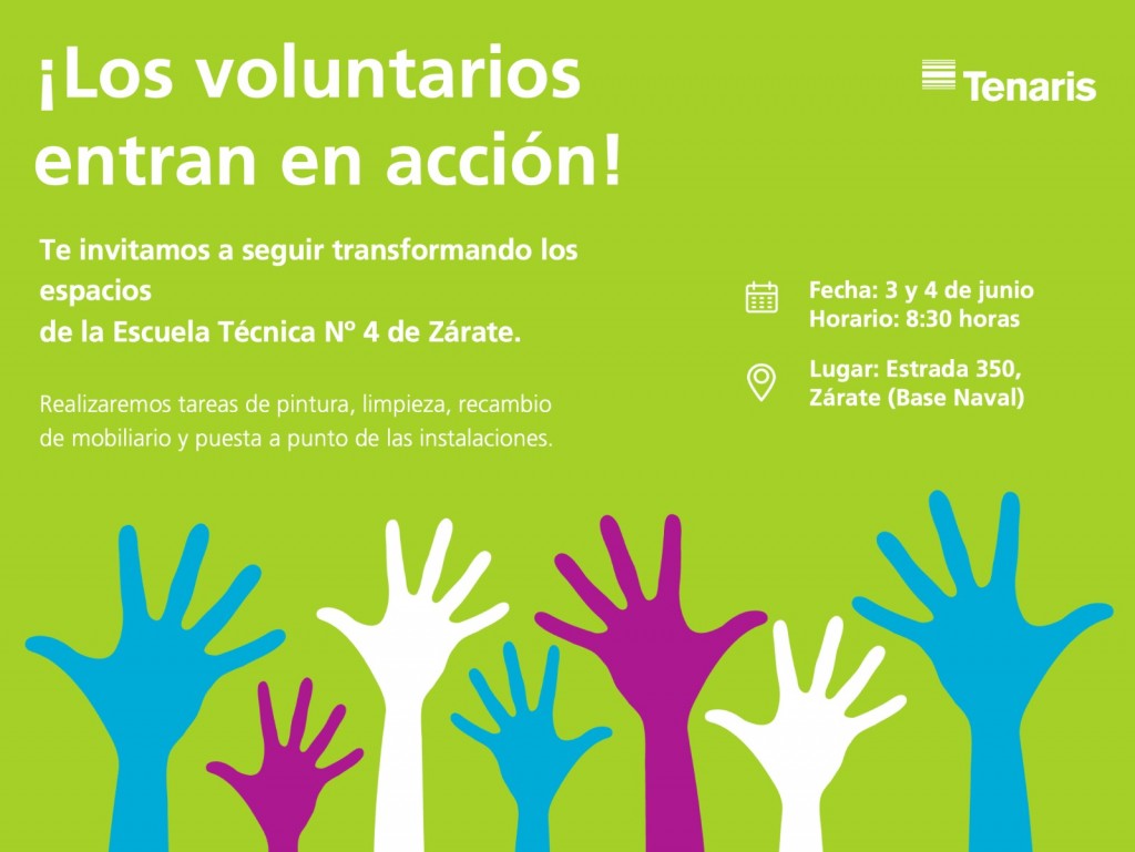 Tenaris te invita a participar de una nueva edición de los Voluntarios en Acción