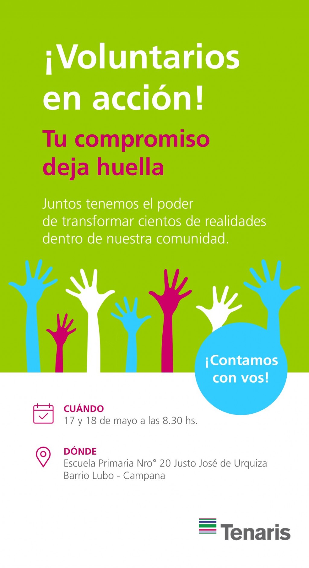 Tenaris invita a participar de una nueva edición de Voluntarios en Acción