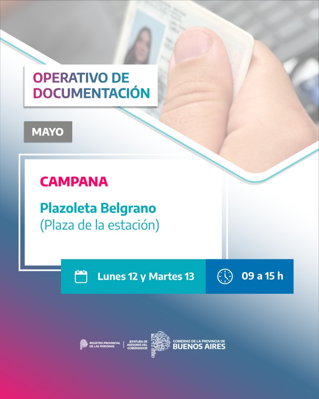 Nuevos operativos de documentación llegan a Campana