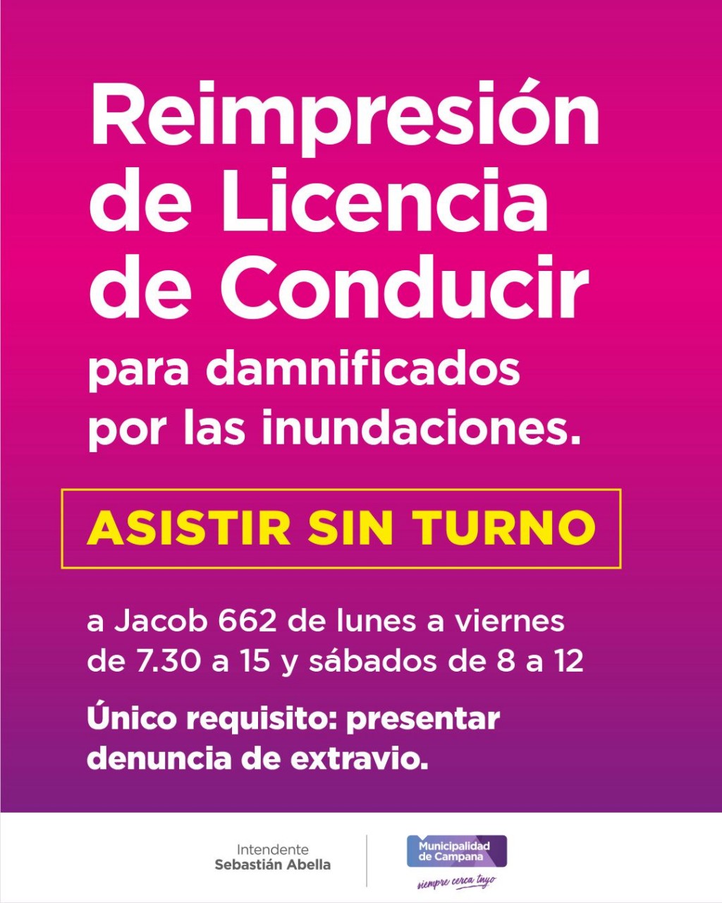 Vecinos que perdieron su licencia de conducir por las inundaciones podrán reimprimirla sin turno