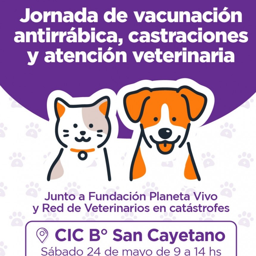 San Cayetano: este sábado habrá una jornada especial de castración y atención a mascotas