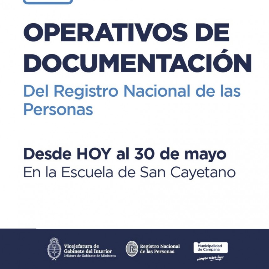 Esta semana habrá un operativo de RENAPER para tramitar el DNI en San Cayetano