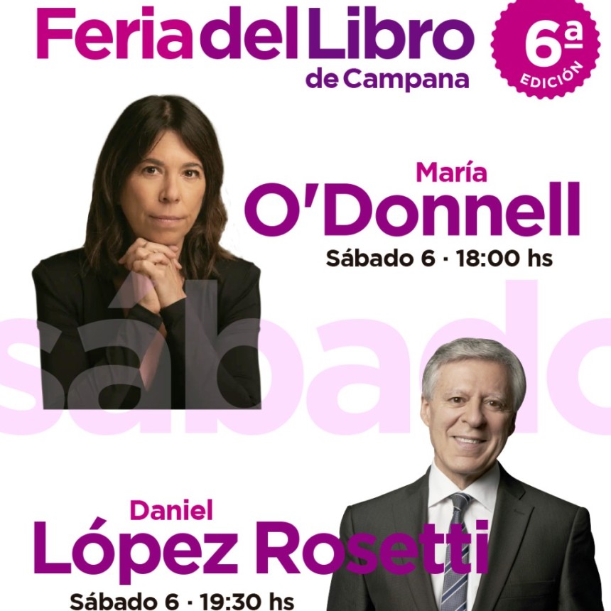 Mar&iacute;a O Donnell ser&aacute; protagonista de la 6&ordf; edici&oacute;n de la Feria del Libro de Campana