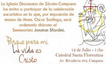 ORDENACI?&rsquo;N DIACONAL DE JONATAN SFARDINI EN CAMPANA