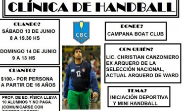 Christian Canzoniero dará una clínica en Campana Boat Club