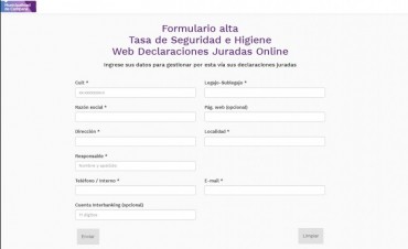 Tasa de Seguridad e Higiene: se pueden presentar las declaraciones juradas a trav&eacute;s de un portal web