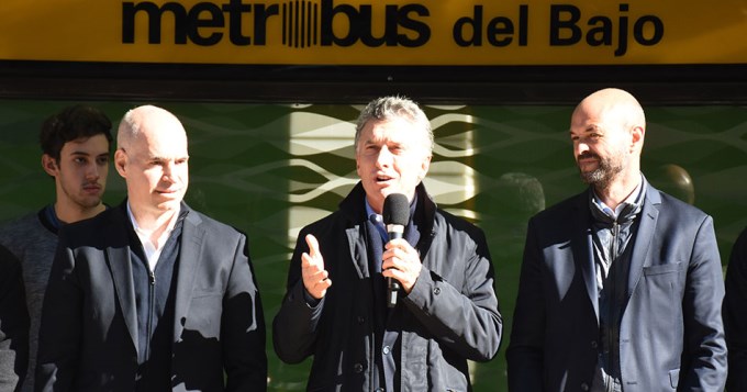 Macri y Larreta inauguraron el Metrobus del Bajo