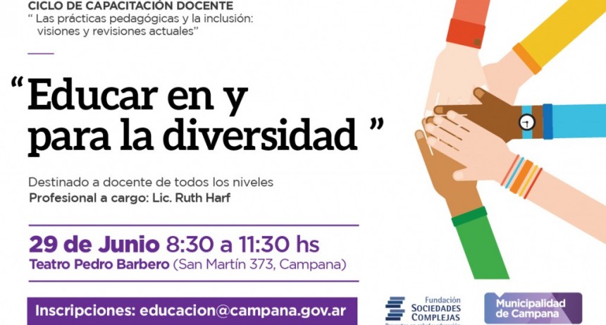 Se presentará la conferencia “Educar en y para la diversidad. Visiones y revisiones actuales”
