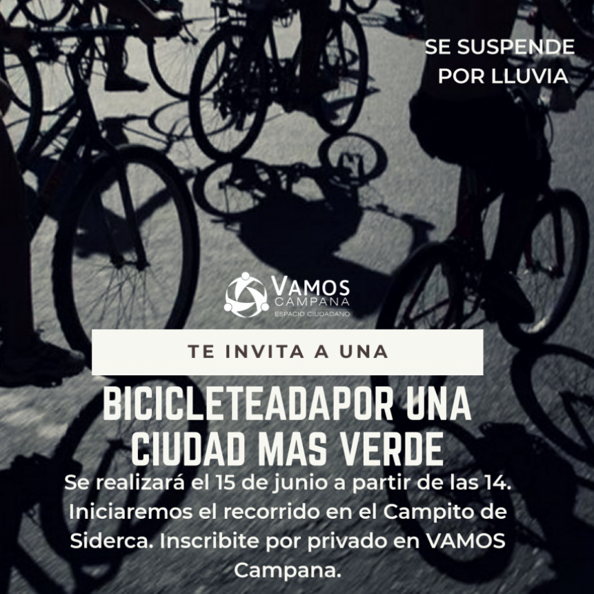 Desde Vamos Campana organizan una bicicleteada