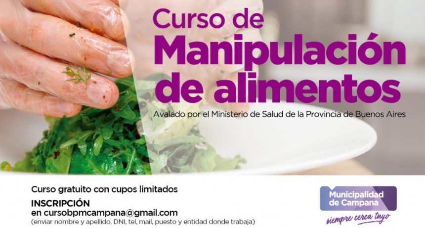 Est&aacute; abierta la inscripci&oacute;n para un nuevo Curso de Manipulaci&oacute;n de Alimentos