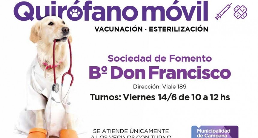 Quir&oacute;fano m&oacute;vil: ma&ntilde;ana se entregar&aacute;n turnos en Don Francisco y Siderca