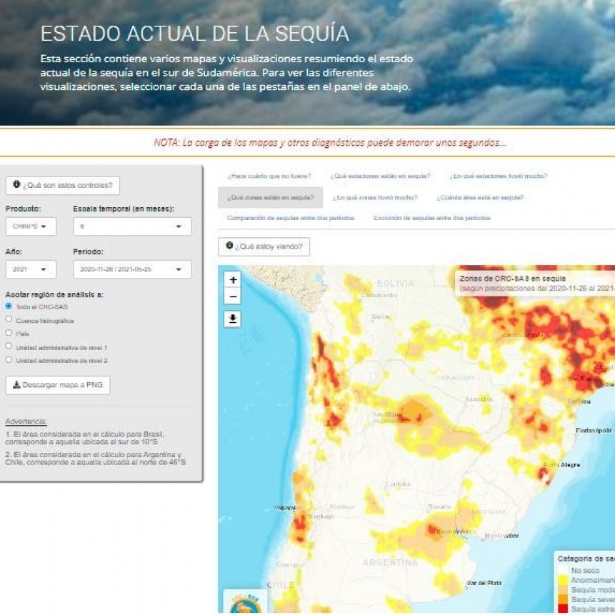 Nuevo sistema de información sobre sequías para el sur de Sudamérica