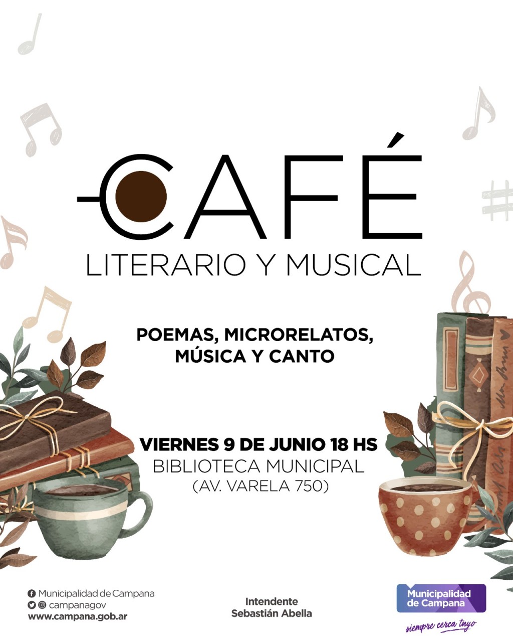 Por el Día del Escritor, el Municipio prepara un “Café literario y musical”