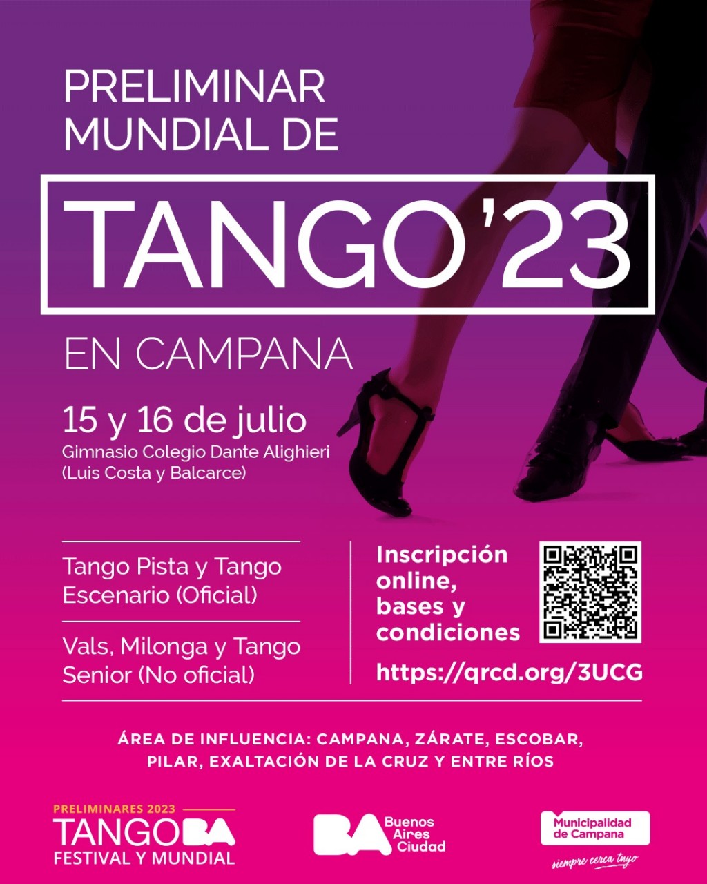Campana volverá a ser sede del Preliminar del Mundial de Tango