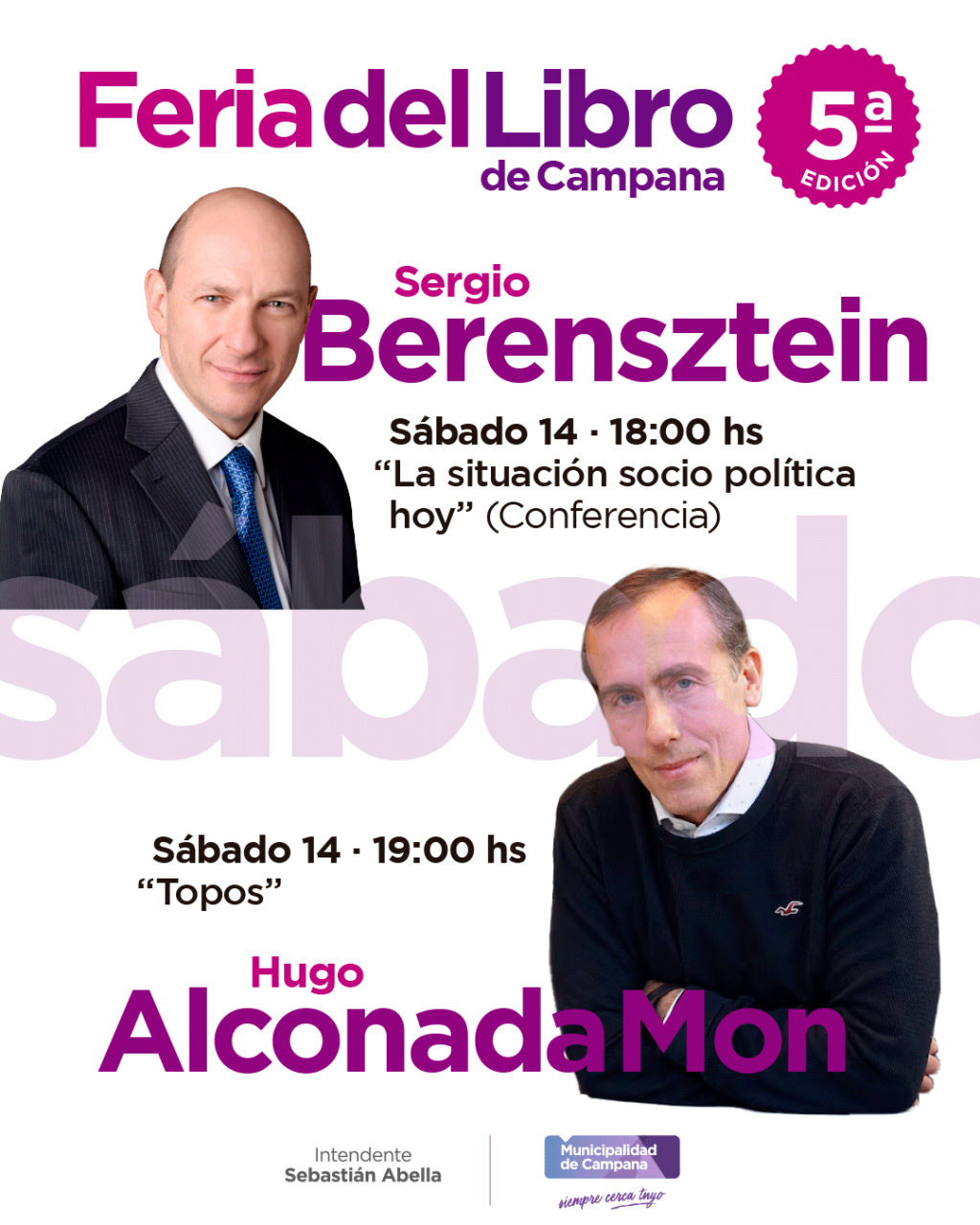 La 5ª Feria del Libro de Campana tendrá variadas propuestas de calidad en su escenario principal
