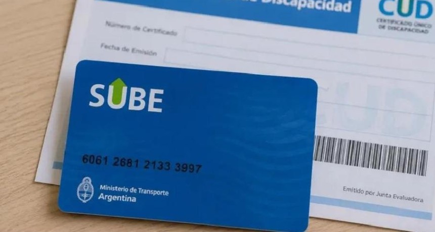 Informan sobre la vinculaci&oacute;n del CUD a la tarjeta SUBE para acceder al boleto gratuito