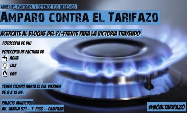 Convocan a vecinos a sumarse a un amparo colectivo contra el aumento de los servicios