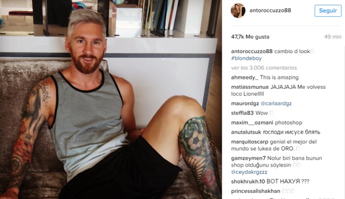 Un Messi "platinado" sorprende al mundo