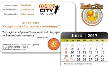 Bajate el Mes de Julio del calendario de Radio City Campana FM 91.7