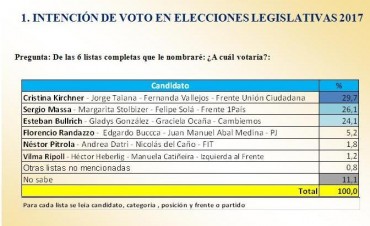 Estudio Intenci&oacute;n de voto en Provincia de Buenos Aires