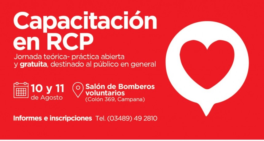 RCP: se realizarán capacitaciones gratuitas abiertas a la comunidad