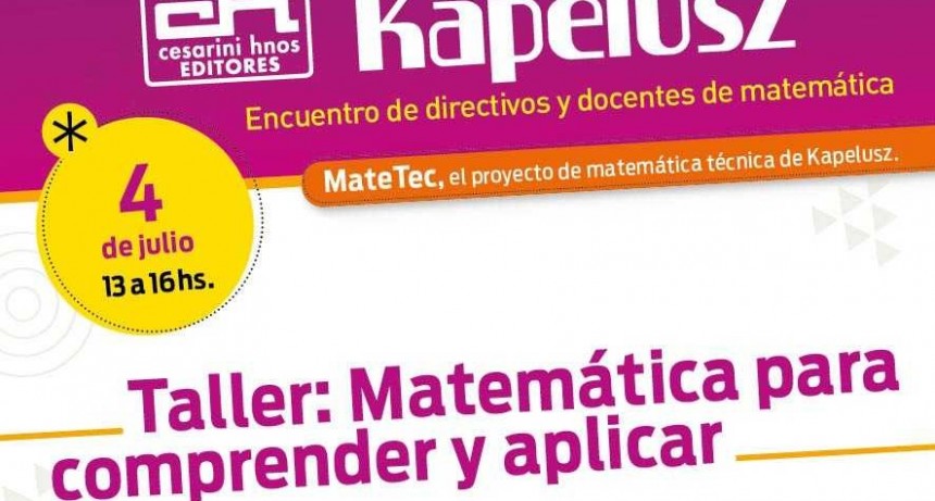 Invitan a docentes de educaci&oacute;n t&eacute;cnica a participar de un taller de matem&aacute;tica    